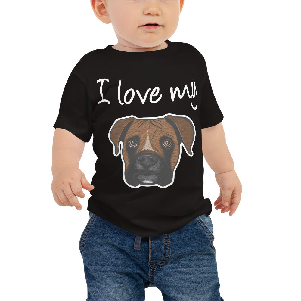 I Love My Brindle Boxer Baby Jersey Short Sleeve Tee