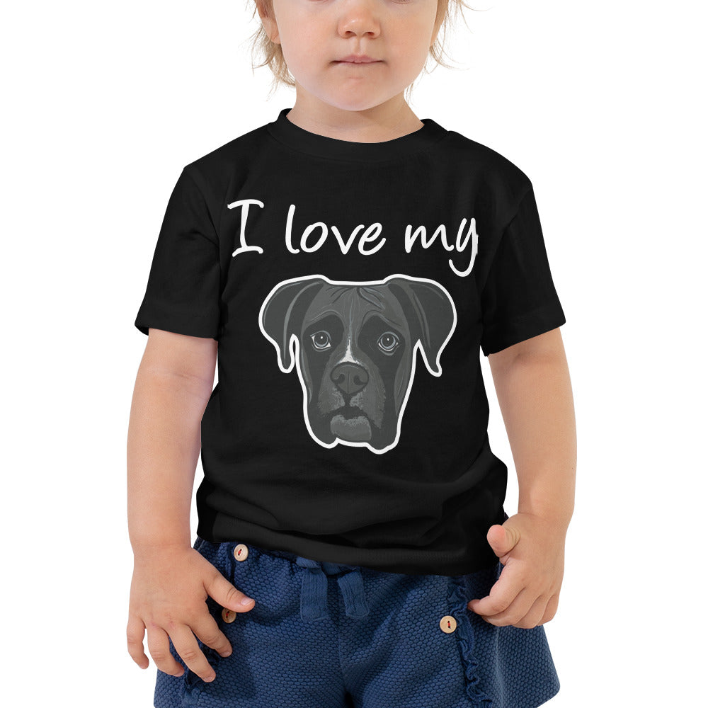 I Love My Sealed Brindle Boxer Toddler Short Sleeve Tee