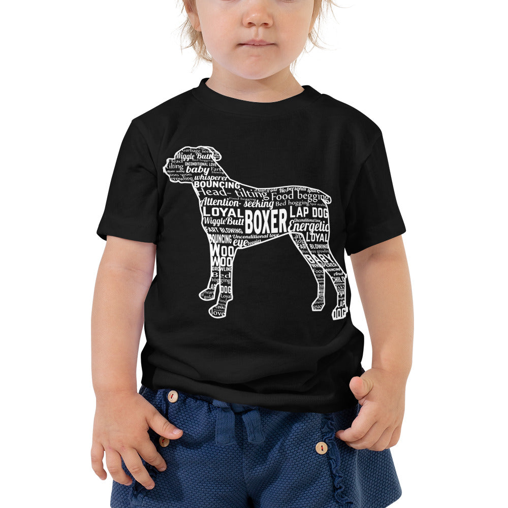 Boxer Text Outline Toddler Short Sleeve Tee